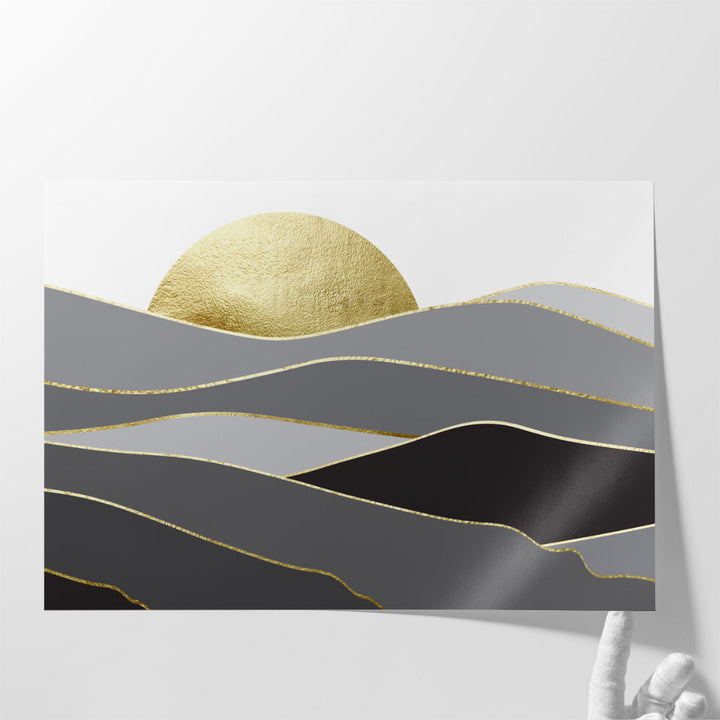 Landscape In Black And Gold 2 - Canvas Print Wall Art