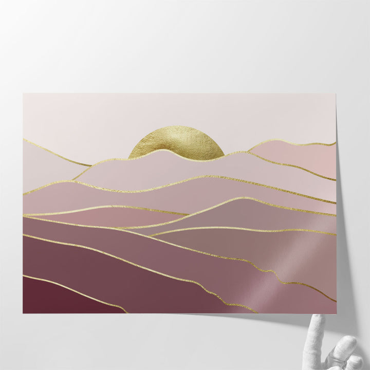 Landscape Pink Gold- Canvas Print Wall Art