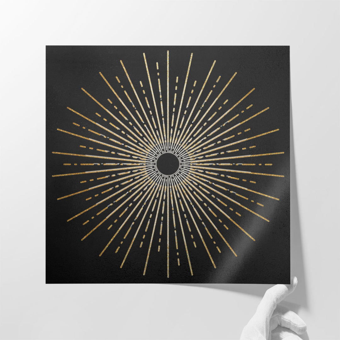 White Gold Burst - Canvas Print Wall Art