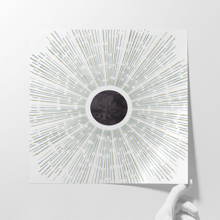 Sun Burst Black and White - Canvas Print Wall Art