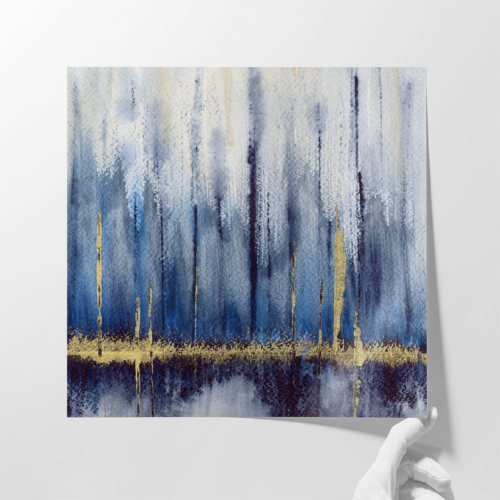 Indigo With Gold 2 - Canvas Print Wall Art