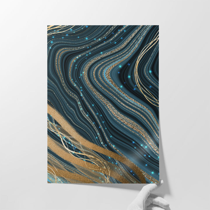 Marbled Blues - Canvas Print Wall Art