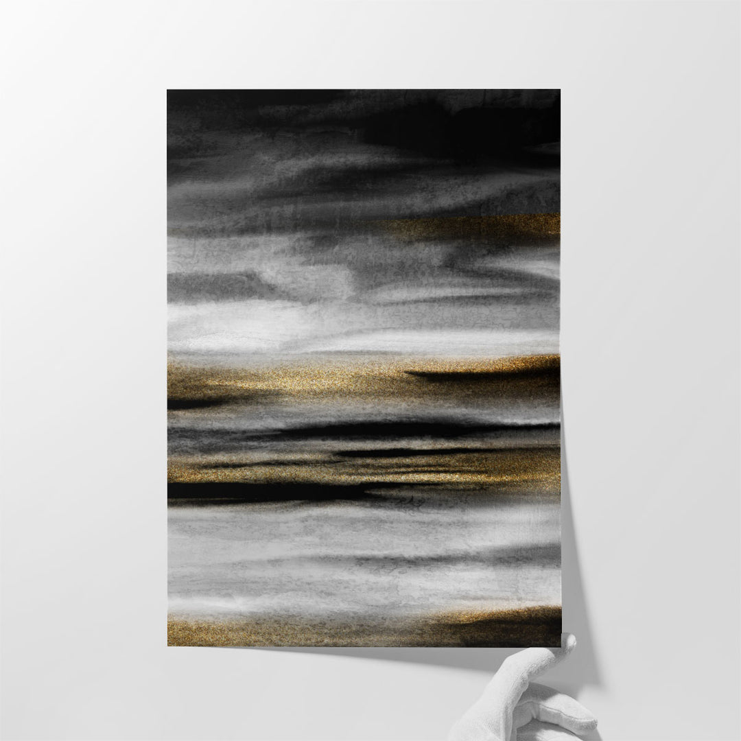 Layers Of Black And White 2 - Canvas Print Wall Art