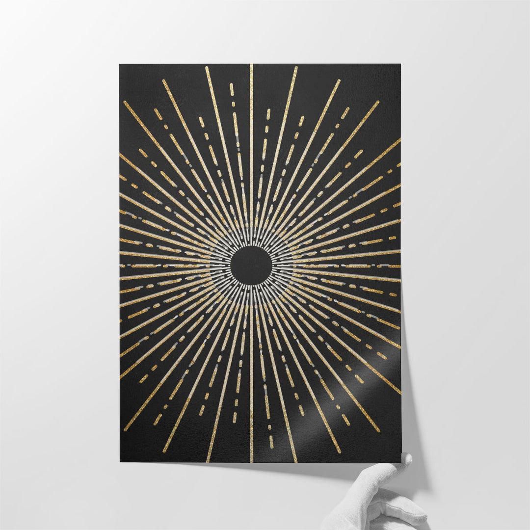 White Gold Burst 1 - Canvas Print Wall Art