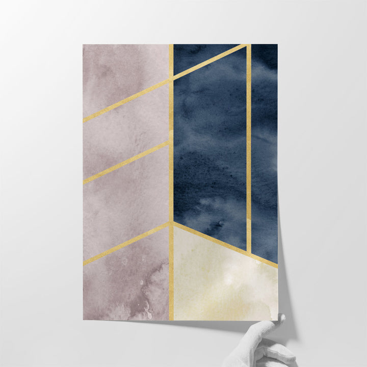 Watercolor Abstract With Gold - Canvas Print Wall Art