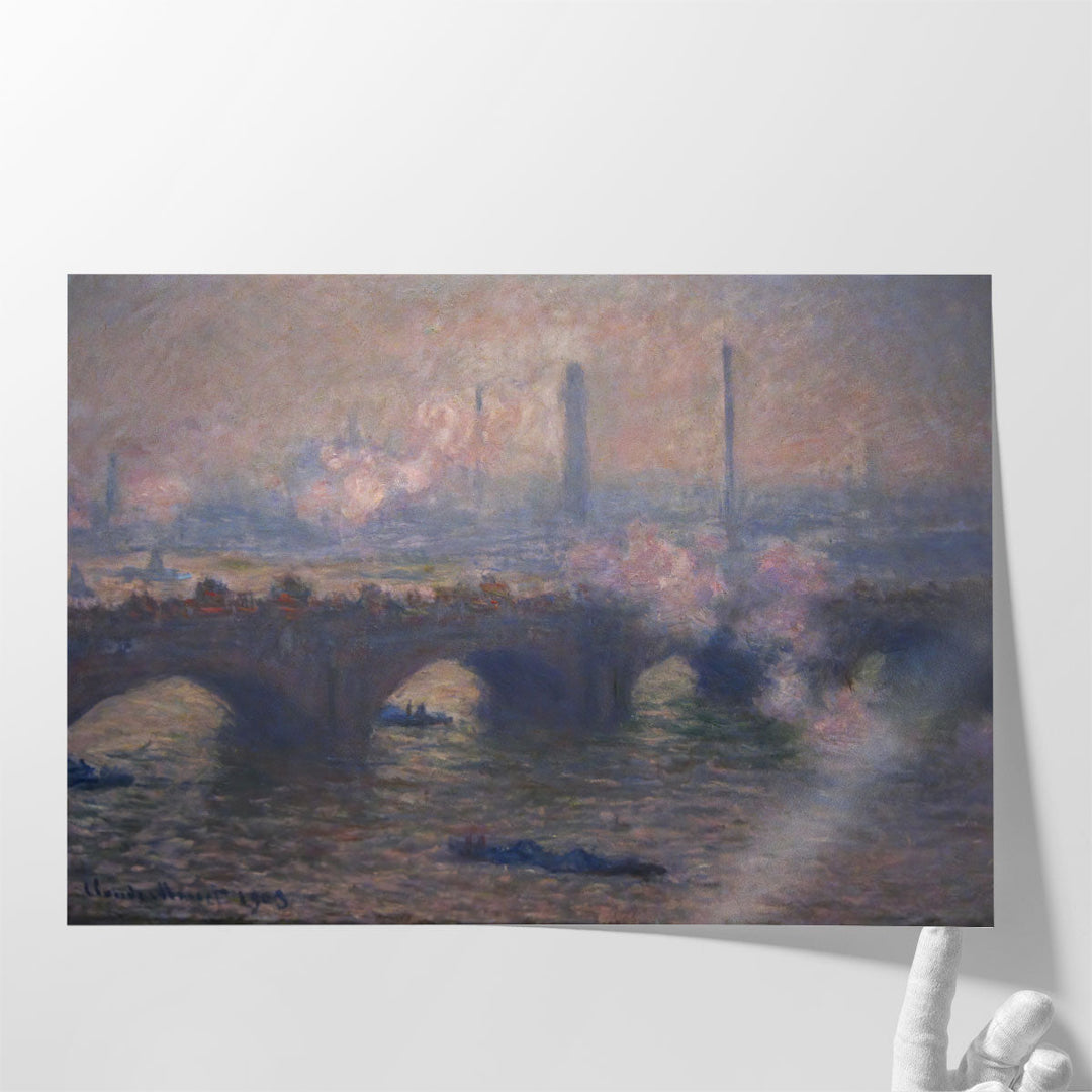 Waterloo Bridge, Gray Day, 1903 - Canvas Print Wall Art
