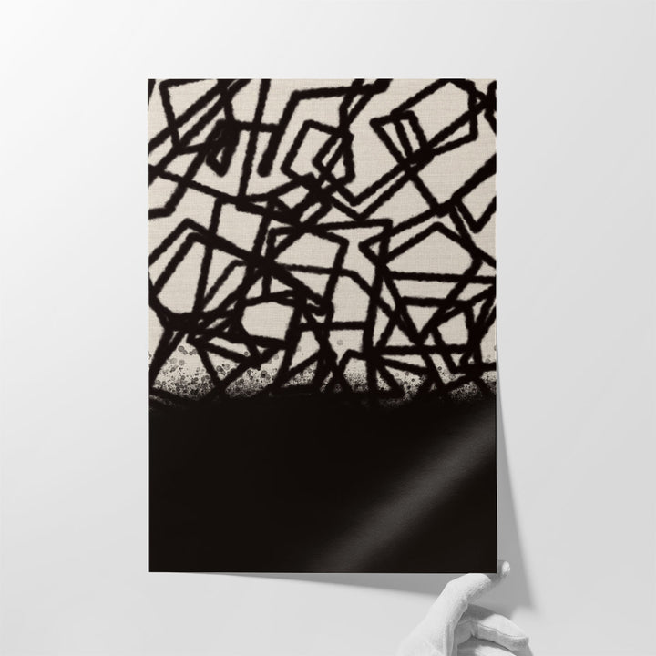 Mod Abstract 4 Black and White - Canvas Print Wall Art