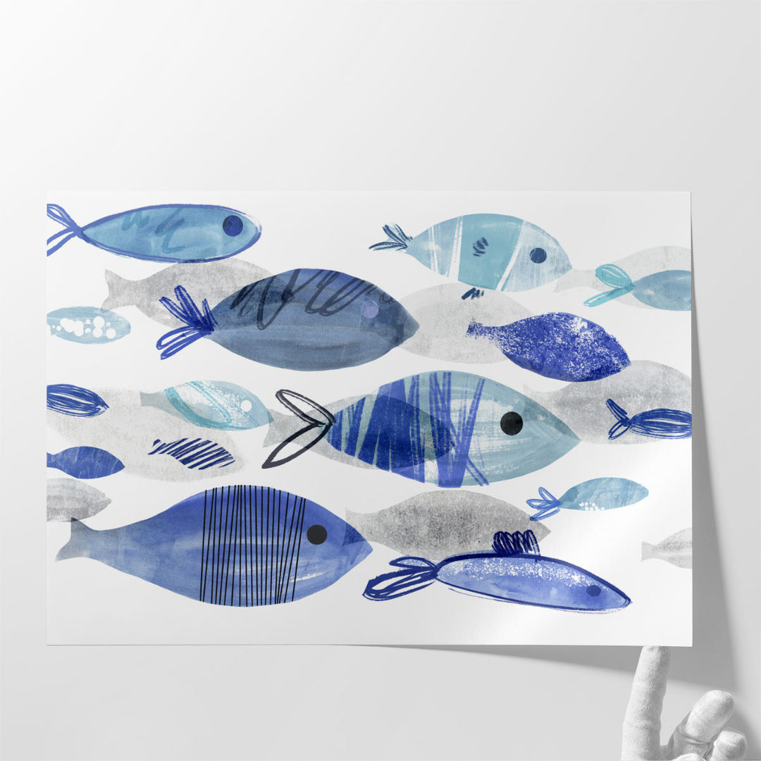 Fish Parade I - Canvas Print Wall Art