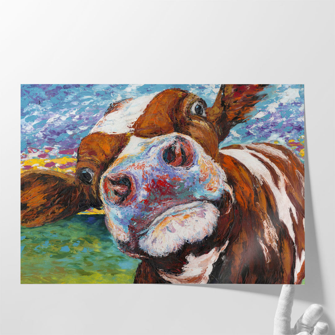 Curious Cow I - Canvas Print Wall Art