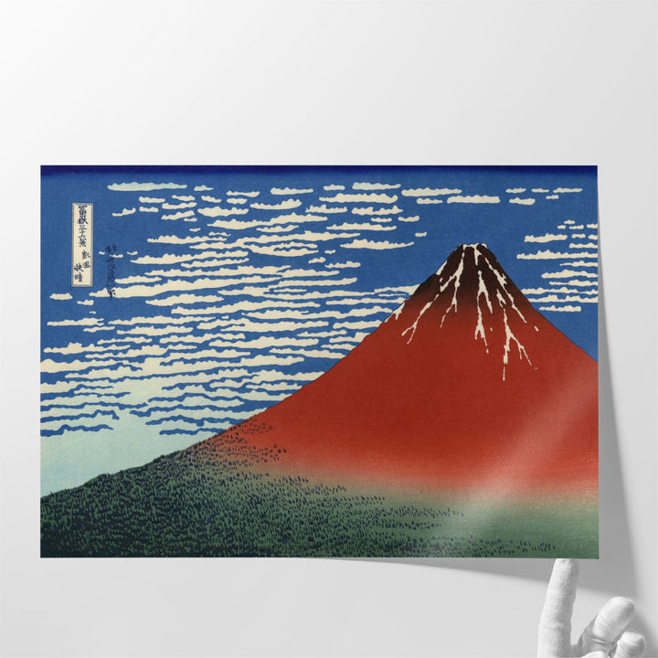 Fine Wind, Clear Morning (Red Fuji) 1830-32 - Canvas Print Wall Art