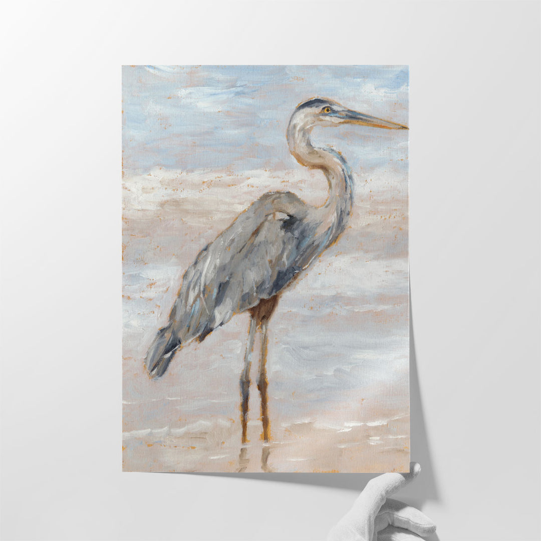 Beach Heron I - Canvas Print Wall Art