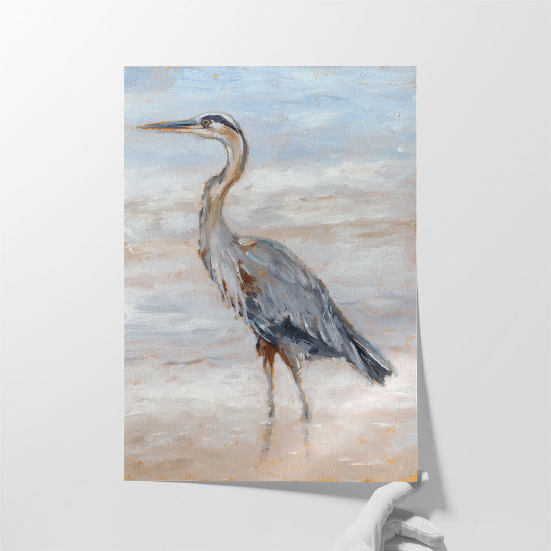 Beach Heron II - Canvas Print Wall Art