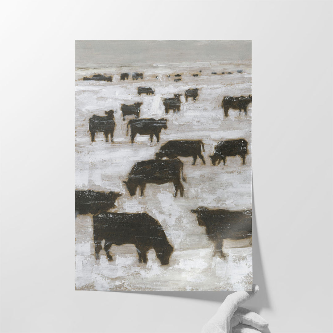 Winter Grazing I - Canvas Print Wall Art