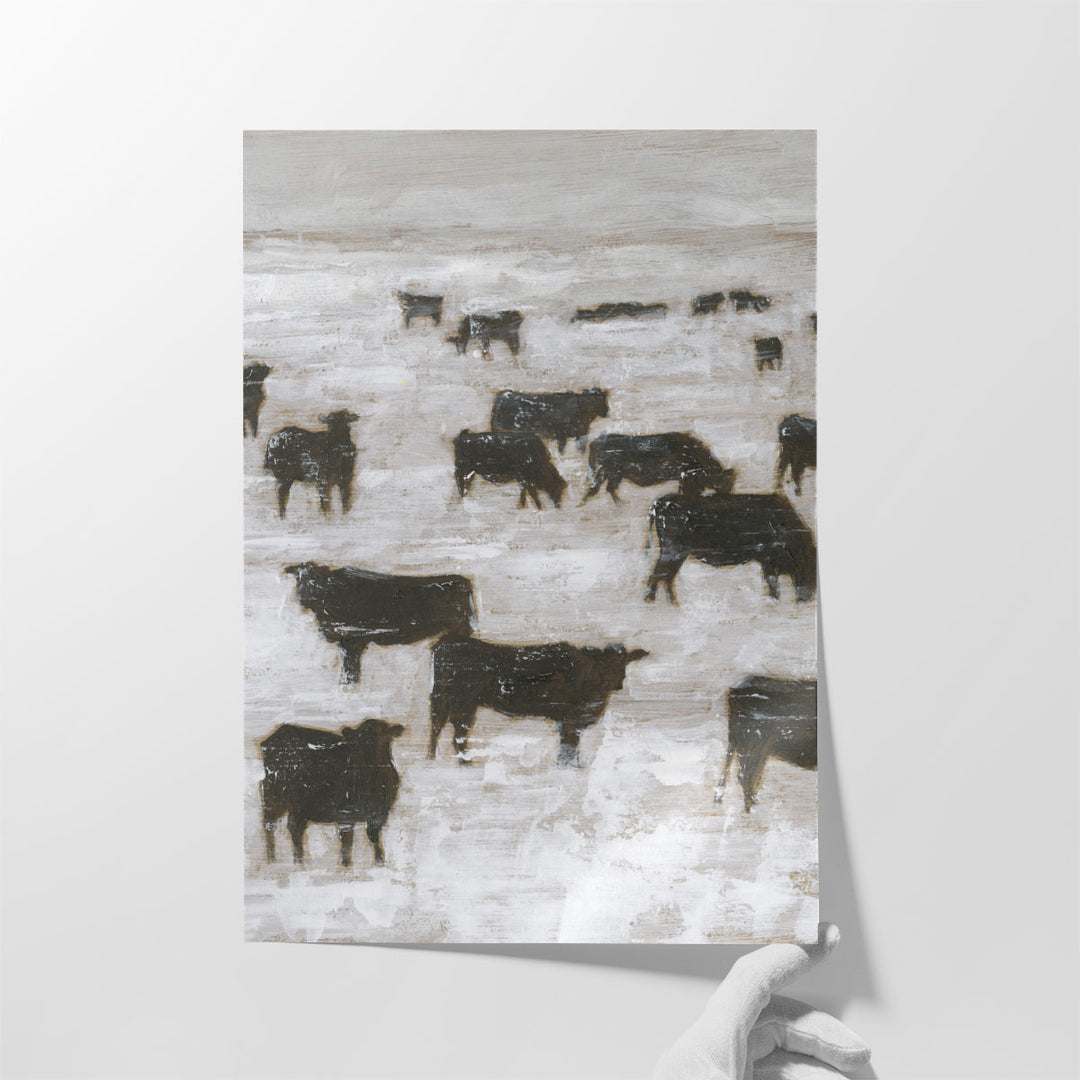 Winter Grazing II - Canvas Print Wall Art