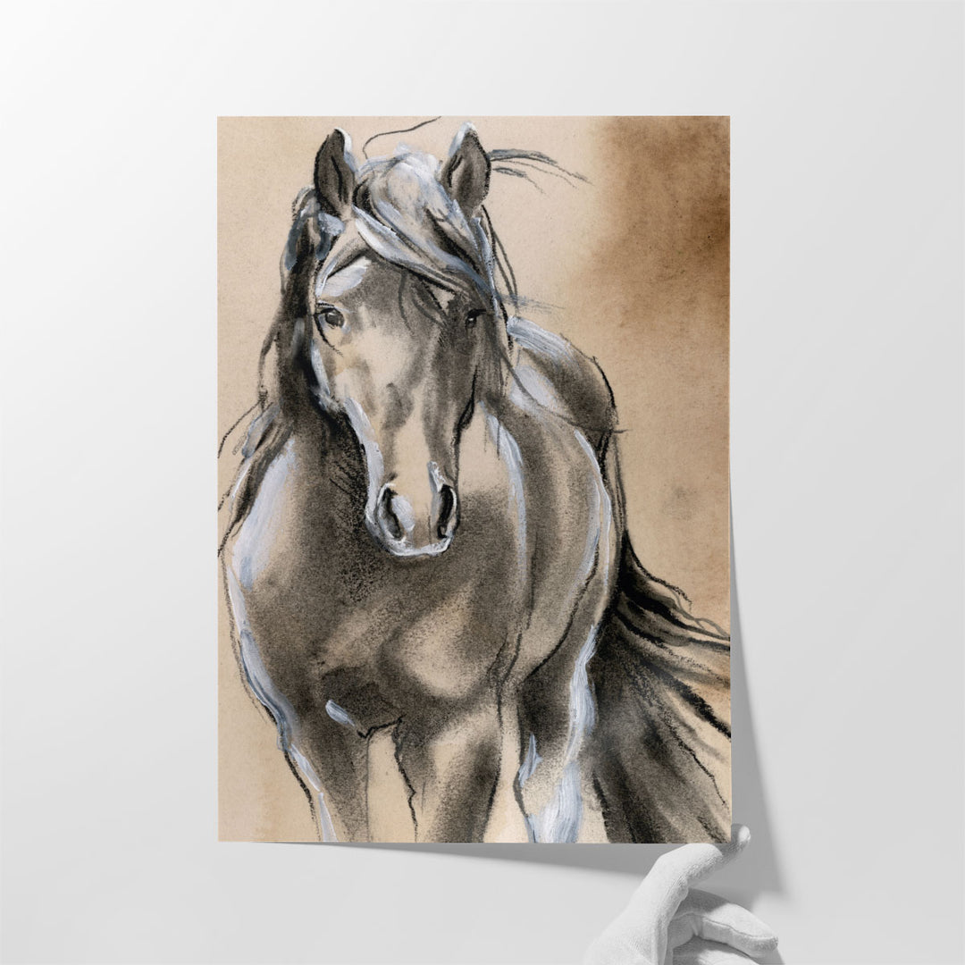 Sketched Horse II - Canvas Print Wall Art