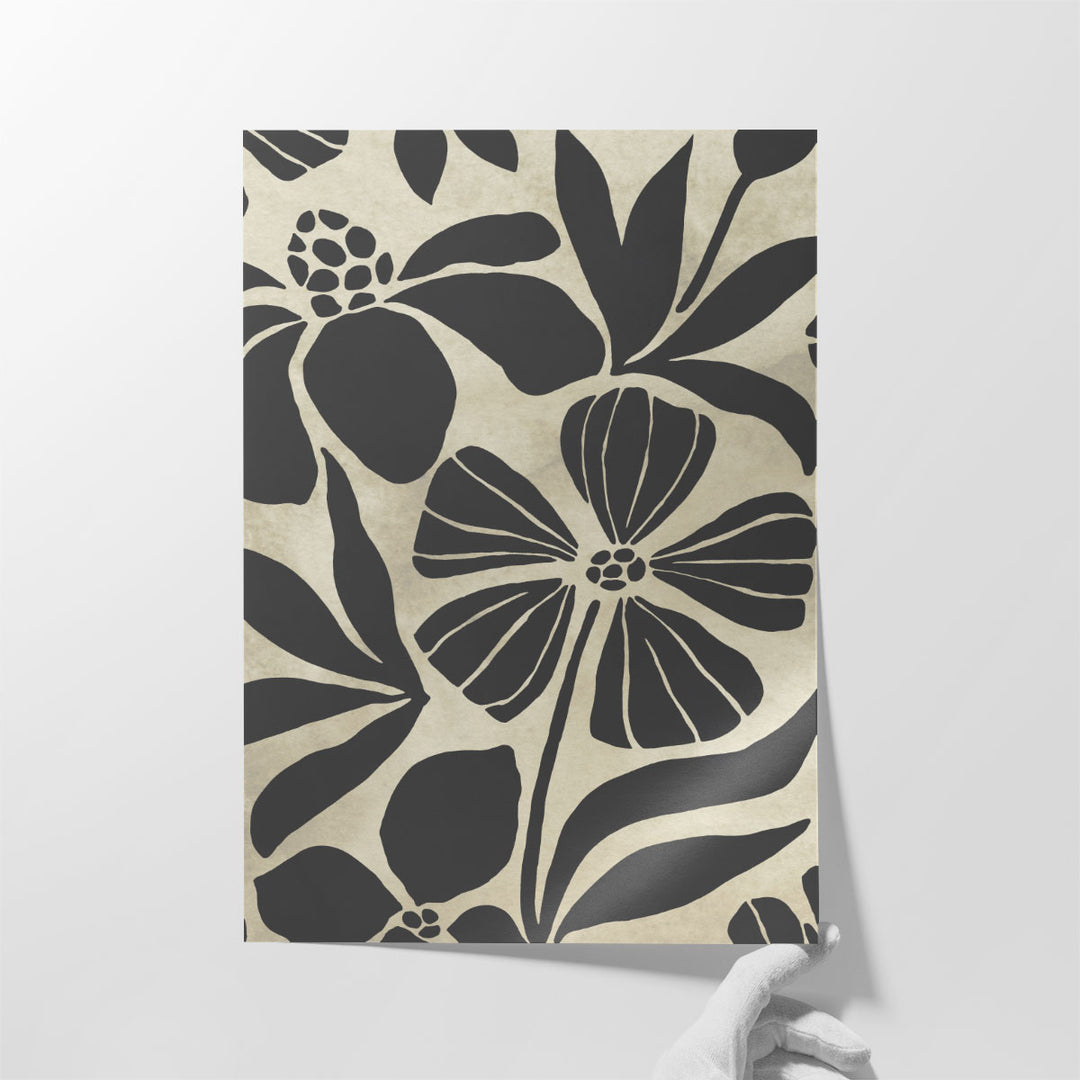 Linocut Garden I - Canvas Print Wall Art