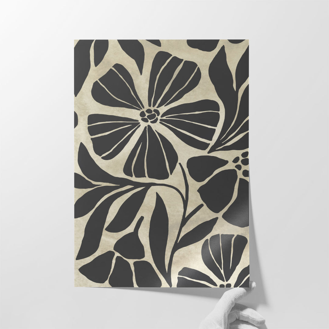 Linocut Garden II - Canvas Print Wall Art