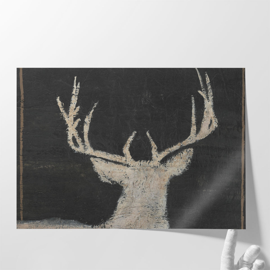 Brow Tine Deer II Black and White - Canvas Print Wall Art