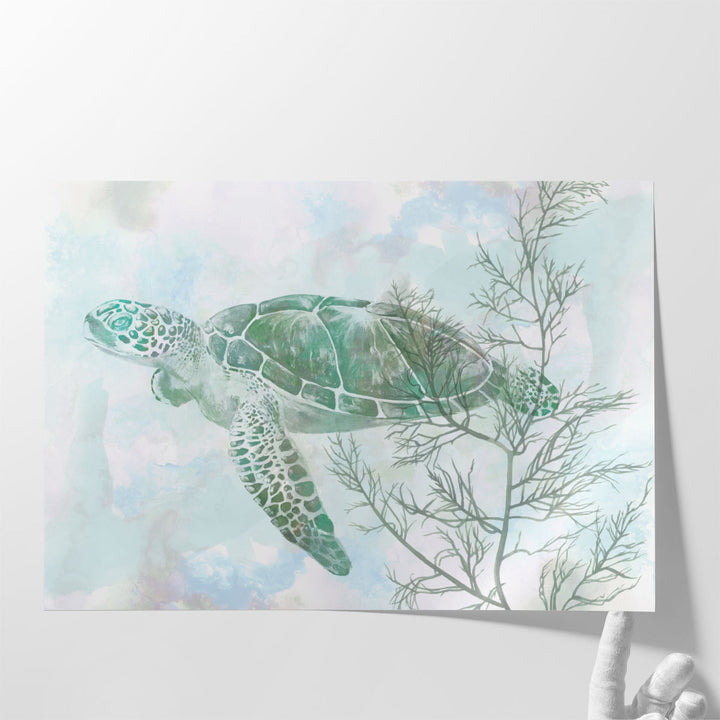 Watercolor Sea Turtle II - Canvas Print Wall Art