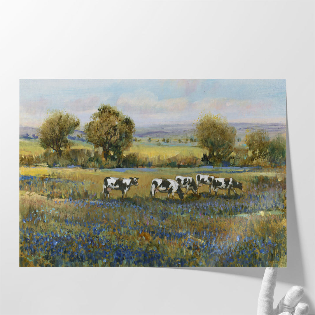 Field Of Cattle I - Canvas Print Wall Art