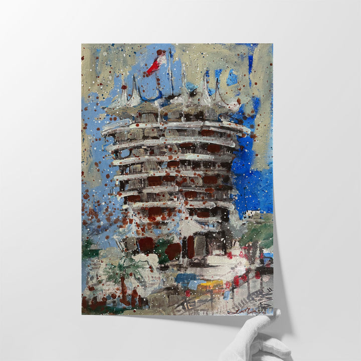 Bahrain Track Tower - Canvas Print Wall Art