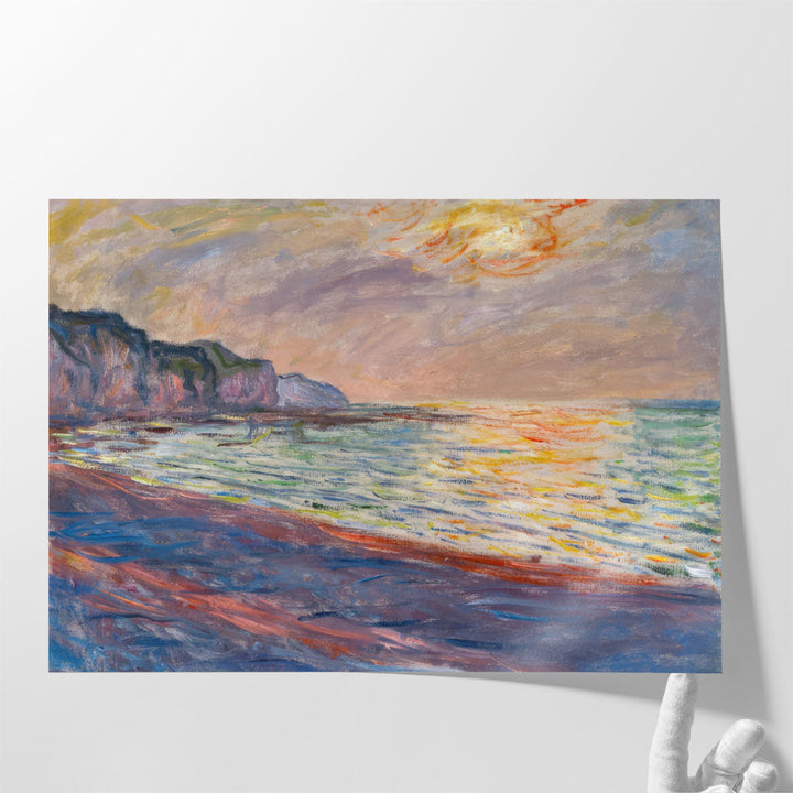 The Beach at Pourville Sunset - Canvas Print Wall Art