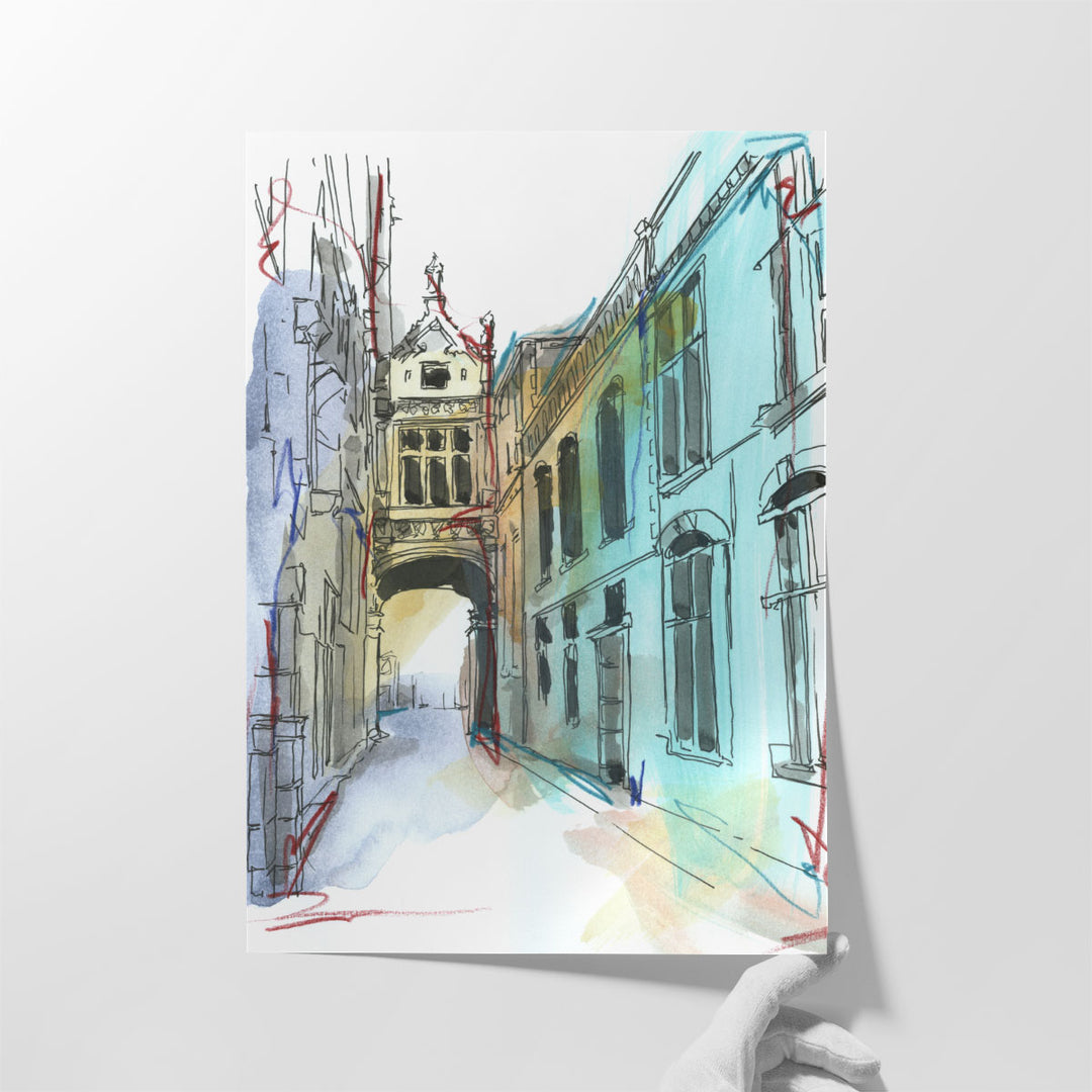 European Street Sketch II - Canvas Print Wall Art