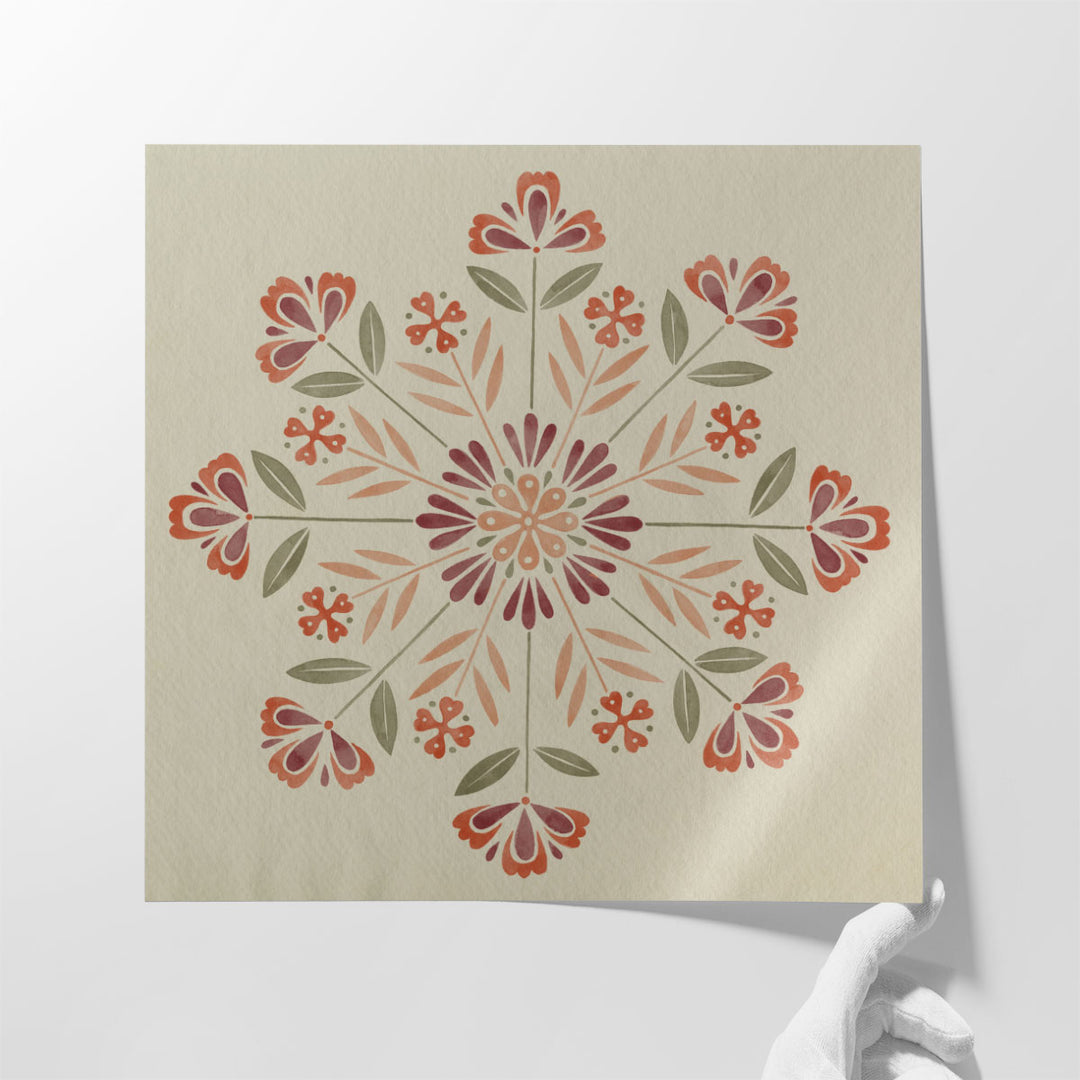 Folk Snowflakes I - Canvas Print Wall Art