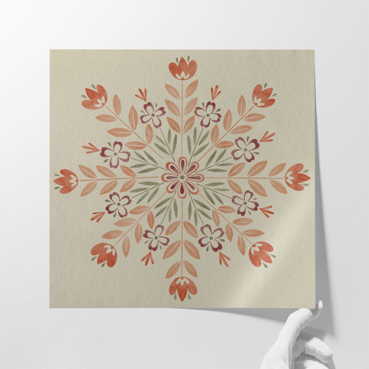 Folk Snowflakes II - Canvas Print Wall Art