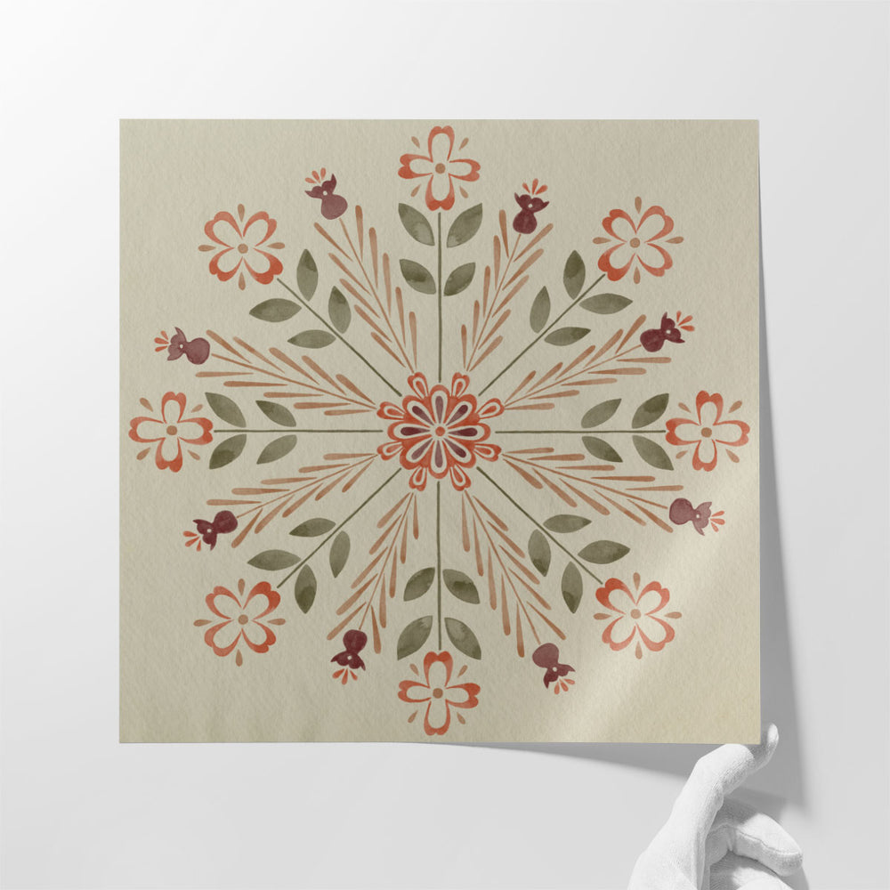 Folk Snowflakes IV - Canvas Print Wall Art