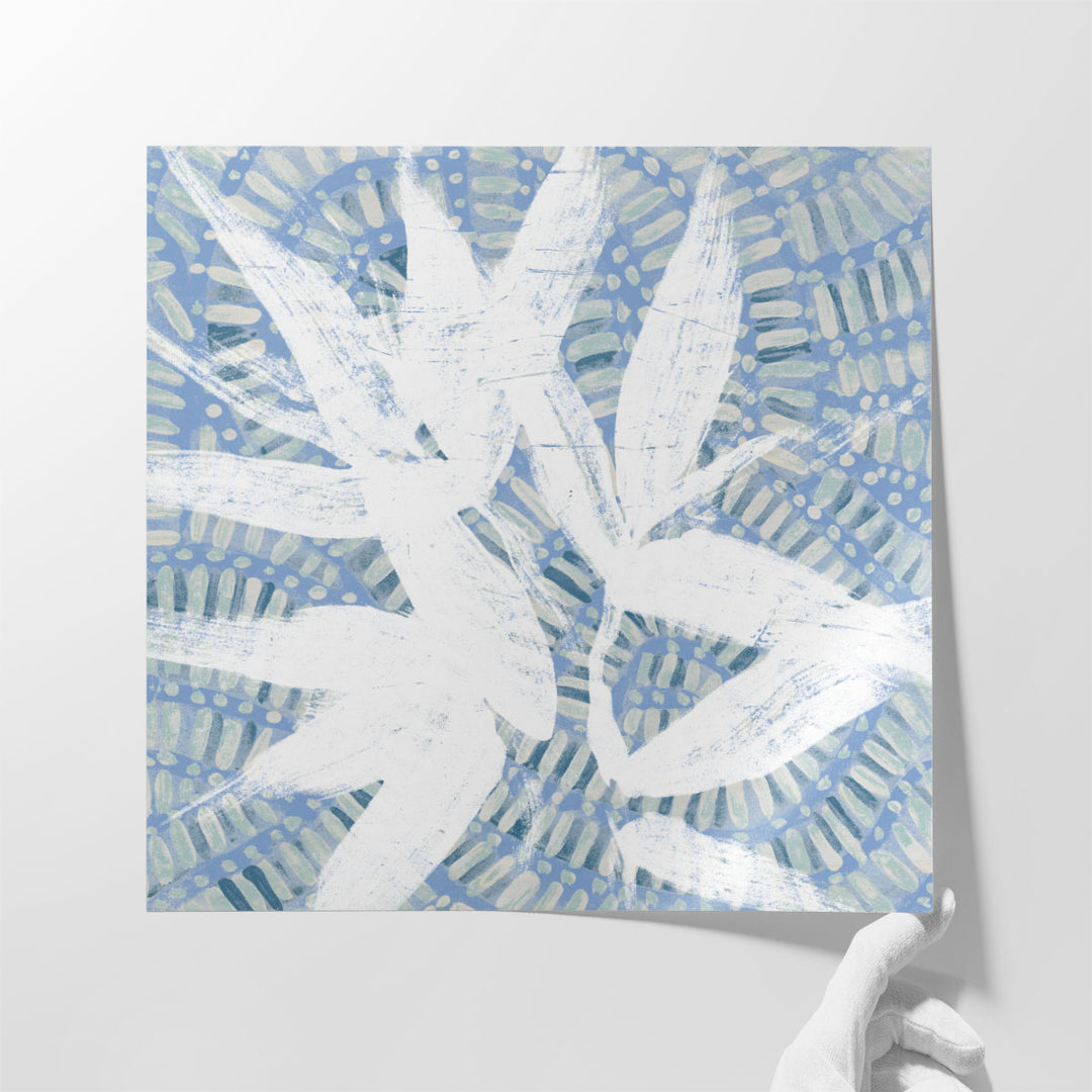 Blue Beach Rattan I - Canvas Print Wall Art