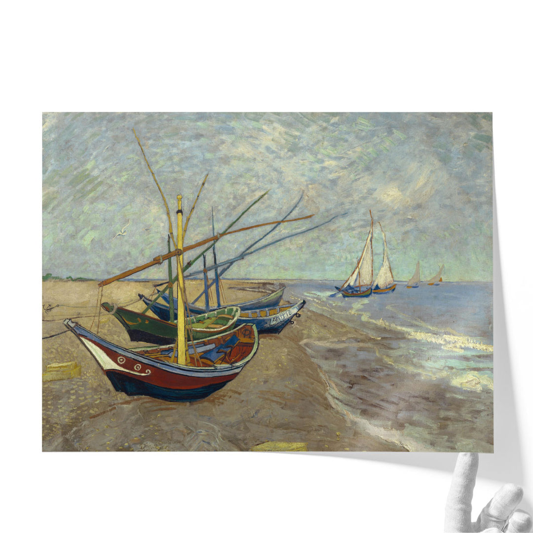 Fishing Boats on the Beach at Saintes-Maries, 1888 - Canvas Print Wall Art