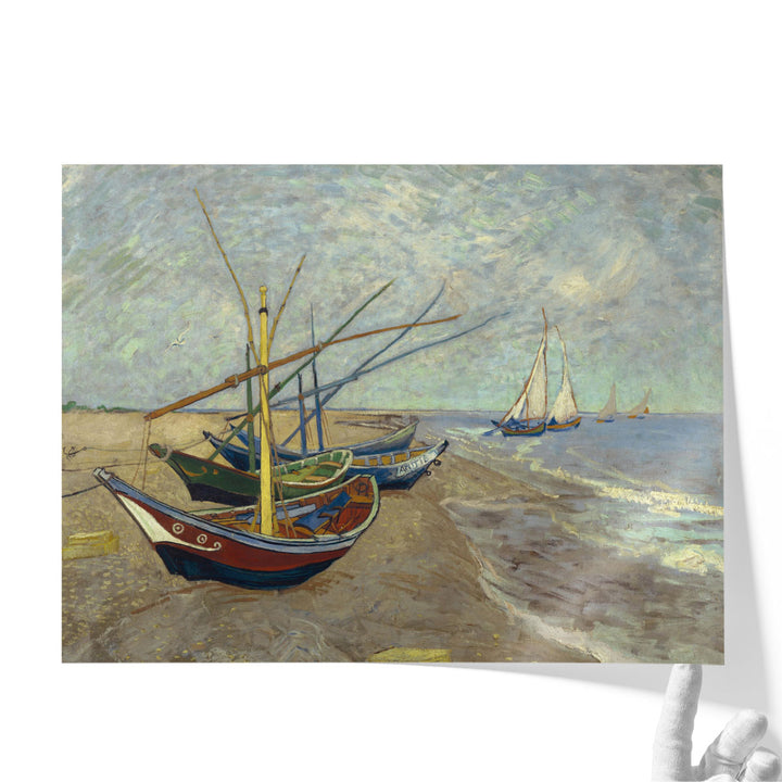 Fishing Boats on the Beach at Saintes-Maries, 1888 - Canvas Print Wall Art