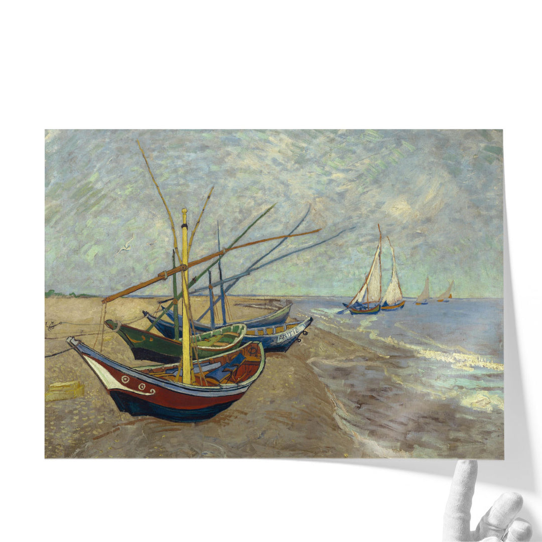 Fishing Boats on the Beach at Saintes-Maries, 1888 - Canvas Print Wall Art