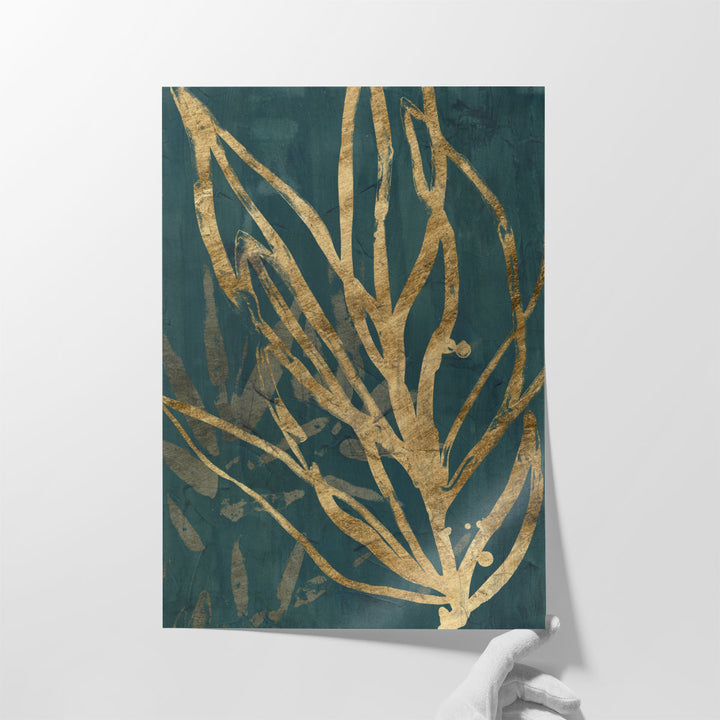 Burnished Jungle Leaves II - Canvas Print Wall Art