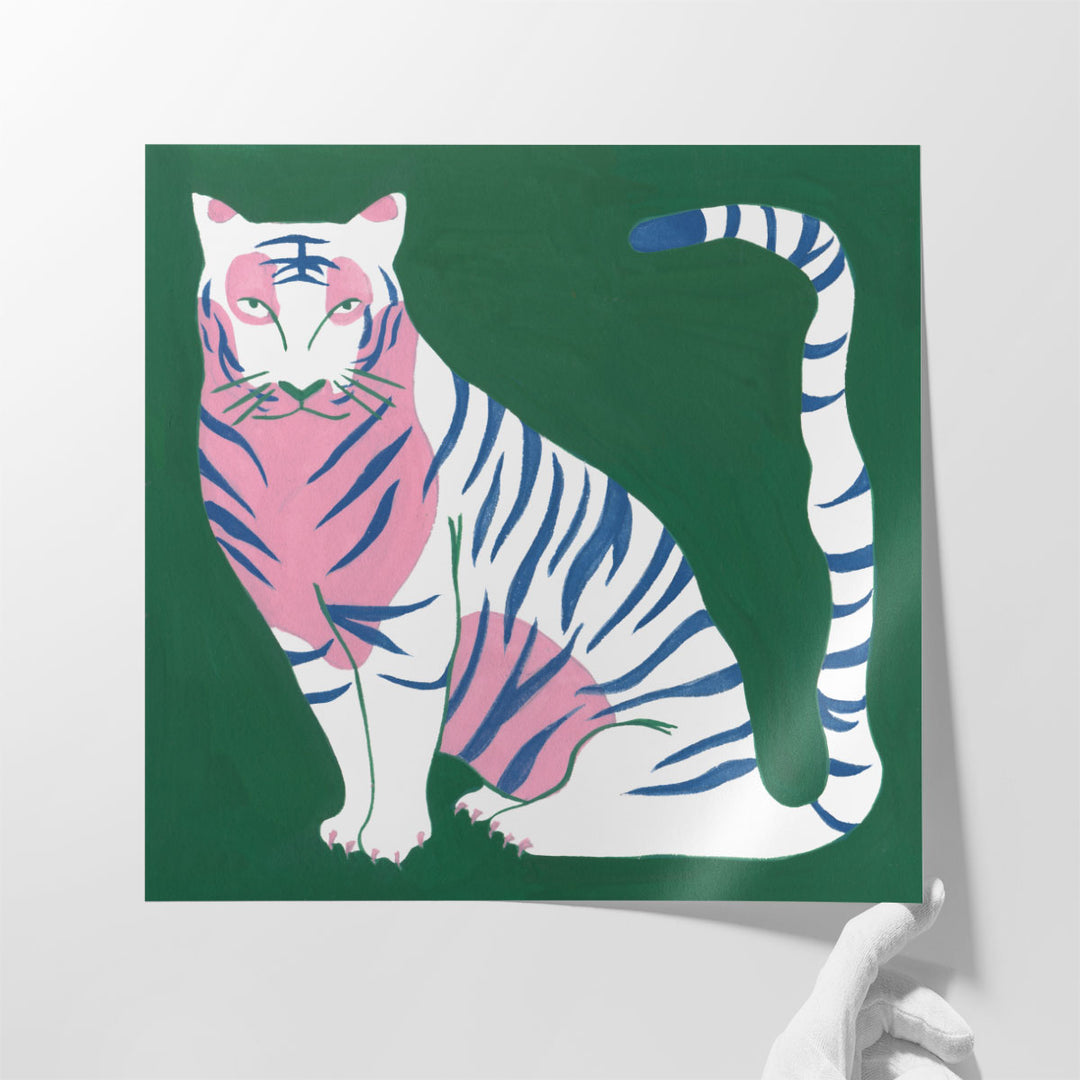 Graphic White Tiger I - Canvas Print Wall Art