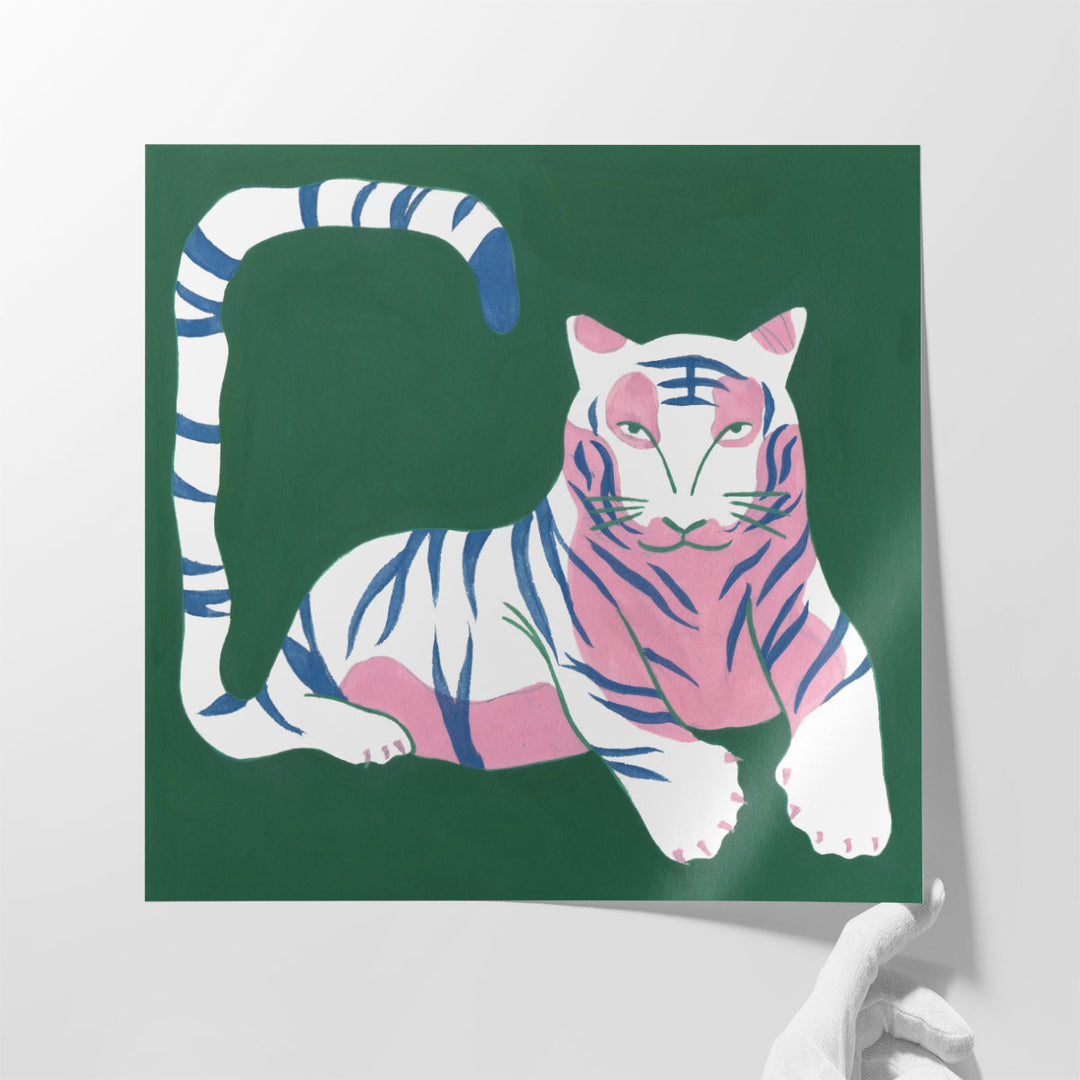 Graphic White Tiger II - Canvas Print Wall Art