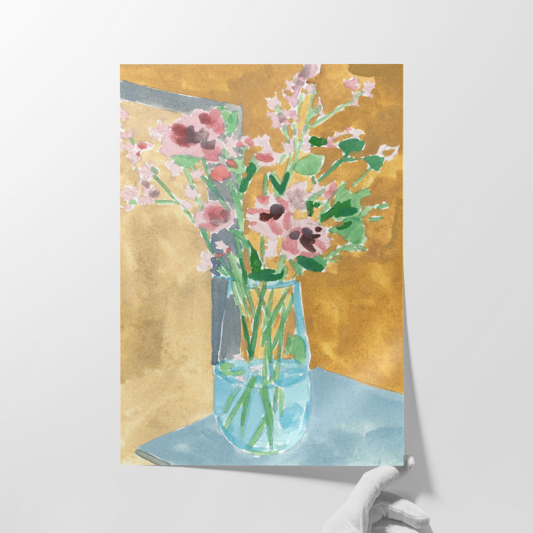 Flowers In Bottle II - Canvas Print Wall Art