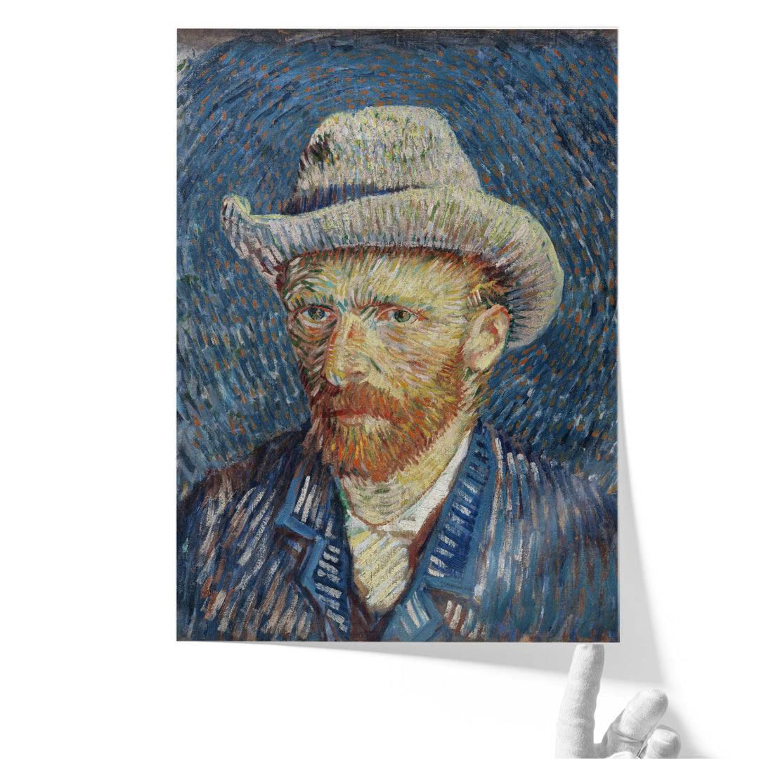Vincent Van Gogh's Self-Portrait with Grey Felt Hat, 1887 - Canvas Print Wall Art