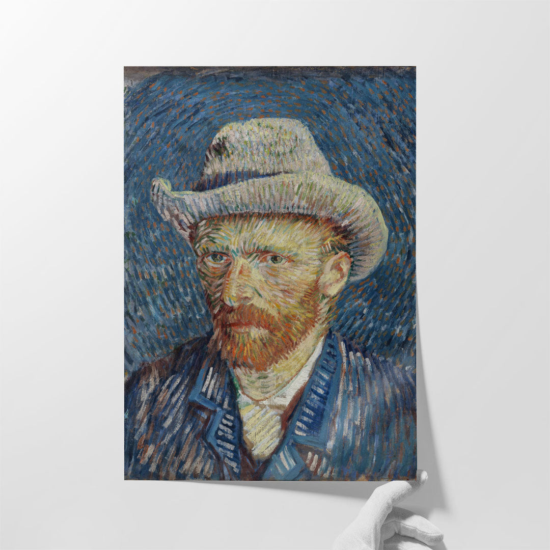 Vincent Van Gogh's Self-Portrait with Grey Felt Hat, 1887 - Canvas Print Wall Art