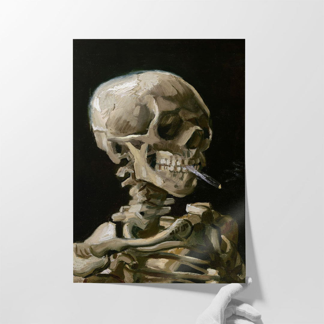 Head of a Skeleton With a Burning Cigarette, 1886 - Canvas Print Wall Art