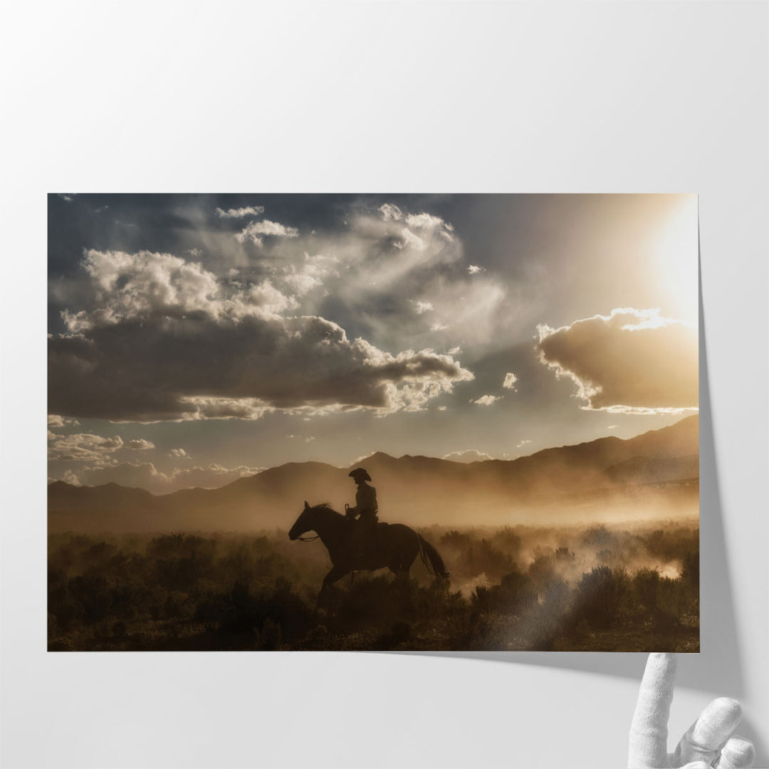 Cowboy By Day and Night I - Canvas Print Wall Art