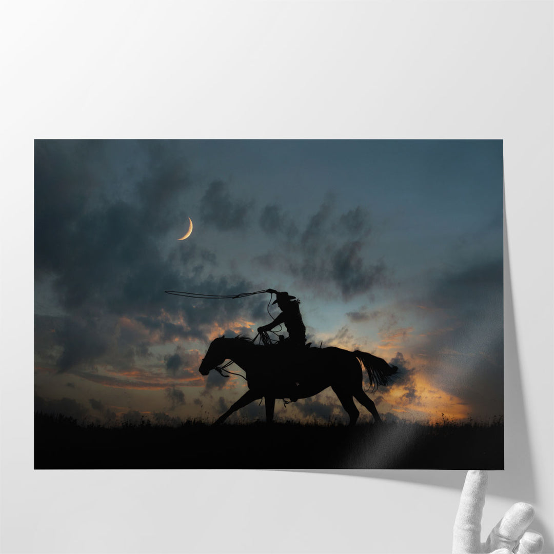 Cowboy By Day and Night II - Canvas Print Wall Art