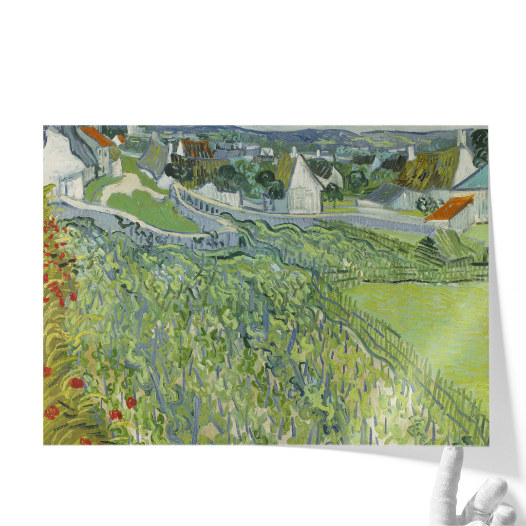Large farmhouse art with scenic vineyard view