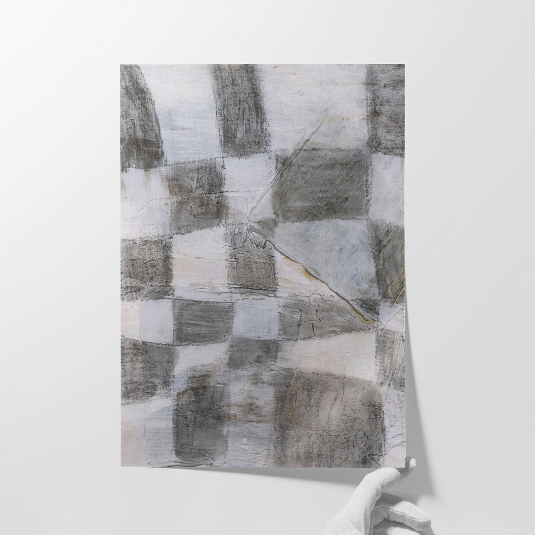 Rustic Textile II Black and White - Canvas Print Wall Art