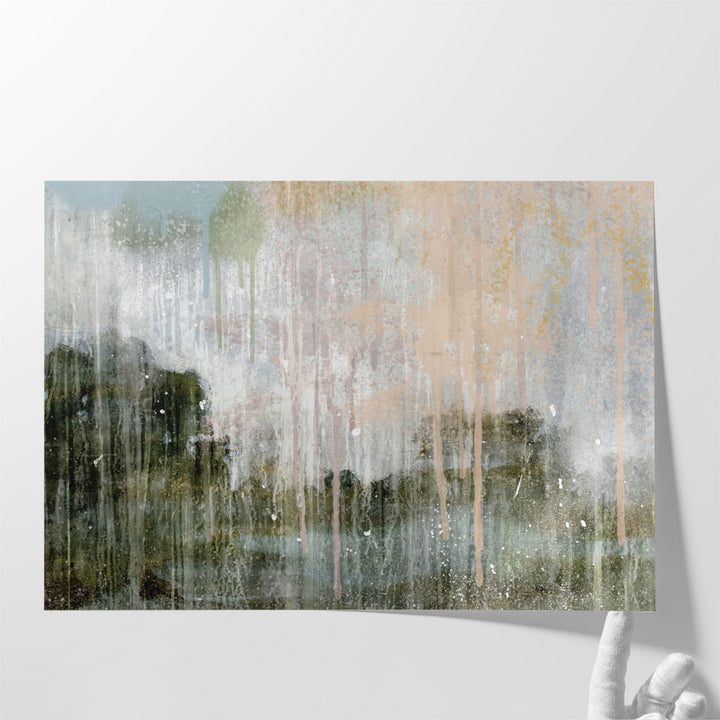 Paint Splattered Landscape II - Canvas Print Wall Art