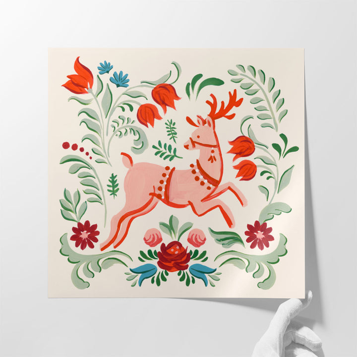 Folklore Reindeer I - Canvas Print Wall Art