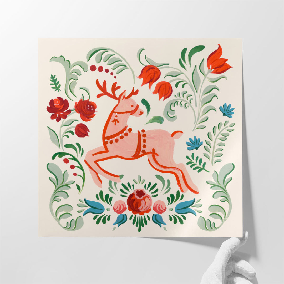 Folklore Reindeer II - Canvas Print Wall Art