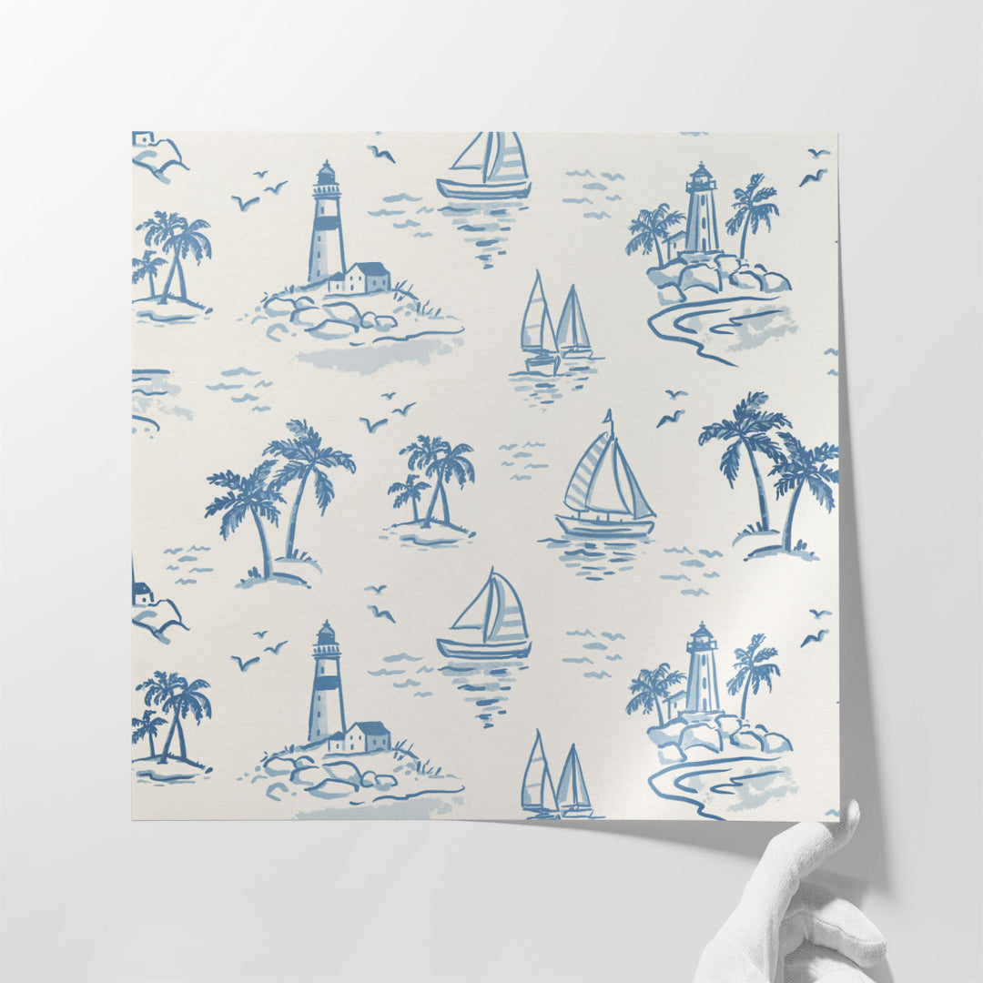 Lighthouse Toile II - Canvas Print Wall Art