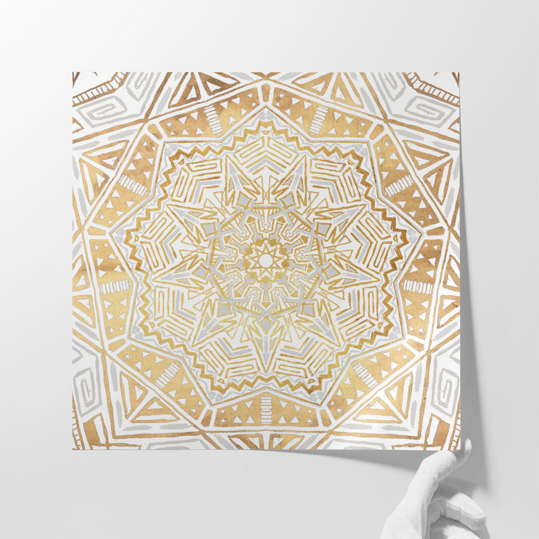 Gold Silver Mandala - Canvas Print Wall Art